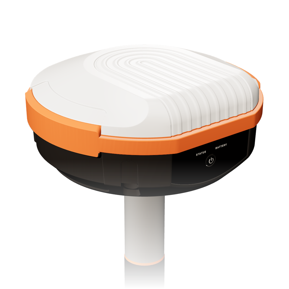 Antena SicSat Smart Rover văzută de aproape, cu inelul portocaliu și panoul frontal